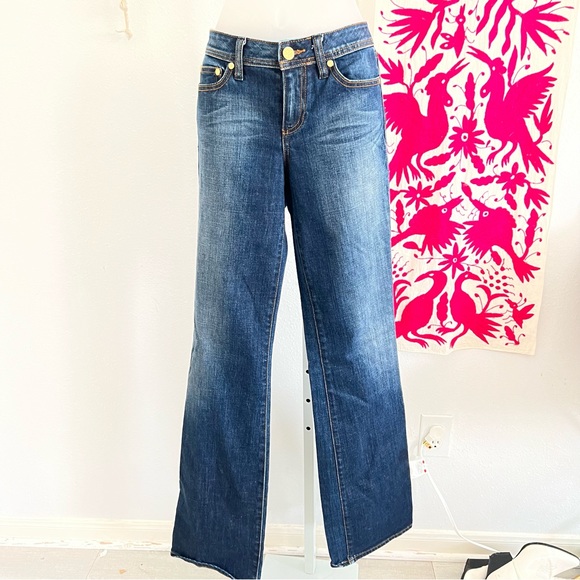 Tory Burch Dark Wash Flare Denim - Picture 3 of 7